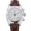 Swiss Breitling Certifie Stainless Steel Bezel Brown Croco Leather Bracelet White Dial 80285