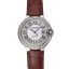 Swiss Cartier Ballon Bleu 46 MM Diamond Dial Diamond Case Brown Leather Bracelet 1453895
