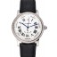 Swiss Cartier Ballon Bleu GMT Silver Dial Rose Gold Case Brown Leather Strap