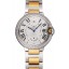 Swiss Cartier Ballon Bleu Two Timezone White Dial Diamond Case Gold And Silver Bracelet 1453876