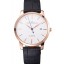 Swiss Girard-Perregaux 1966 White Dial Gold Case Black Leather Strap
