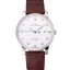 Swiss Girard-Perregaux 1966 White Dial Silver Diamond Case Brown Leather Strap