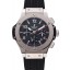 Swiss Hublot Big Bang Carbon Effect Dial Silver Case Black Rubber Bracelet 1453899