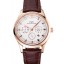 Swiss IWC Portugieser Perpetual Calendar White Dial Rose Gold Case Brown Leather Strap