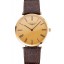 Swiss Longines Grande Classique Gold Dial Roman Numerals Gold Case Brown Leather Strap