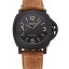 Swiss Panerai Luminor Marina Black Dial Black Case Brown Leather Strap