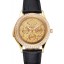 Swiss Patek Philippe Grand Complications Power Reserve Gold Dial And Case Diamond Bezel Black Leather Strap