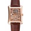 Swiss Piaget Emperador Tourbillon Skeleton Rose Gold Case Brown Leather Bracelet 1453944