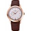 Swiss Vacheron Constantin Patrimony Contemporaine Rose Gold Case White Dial Brown Leather Bracelet 622680