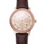 Swiss Vacheron Constantin Traditionnelle Power Reserve Rose Gold Dial And Case Diamond Bezel Brown Leather Strap