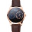 Top Glashutte Original Black Dial Rose Gold Case Brown Leather Strap