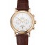 Top Imitation Omega Seamaster Vintage Chronograph White Dial Gold Case Brown Leather Strap