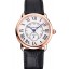 Top Replica Cartier Ronde Louis Cartier White Dial Gold Case Black Leather Strap