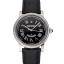 Top Swiss Cartier Ballon Bleu GMT Silver Dial Stainless Steel Case Black Leather Strap