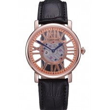 Best Cartier Rotonde Skeleton Flying Tourbillon Black 621966