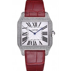 Best Cartier Santos 100 Diamond Silver Bezel 621928