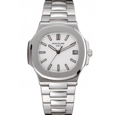 Best Swiss Patek Philippe Nautilus White Dial Stainless Steel Bracelet 1453946