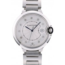 Cartier Ballon Bleu 42mm White Dial Stainless Steel Case Two Tone Silver Bracelet