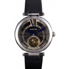 Cartier Ballon Bleu flying tourbillon Black Leather Strap 621447