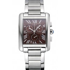 Cartier Tank MC Brown Dial Stainless Steel Case And Bracelet 622699