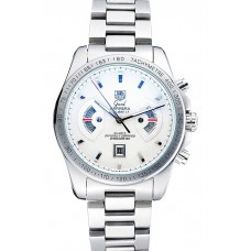 Cheap Tag Heuer Grand Carrera Stainless Steel Bracelet White Dial 801437