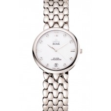 Copy Omega De Ville Prestige White Dial With Diamonds Stainless Steel Case And Bracelet