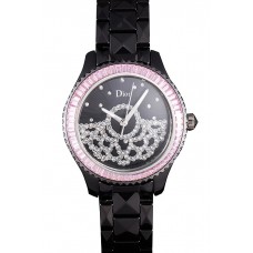 Dior VIII Baguette Cut Pink Diamonds with Diamond Encrusted Dial cd14 621367