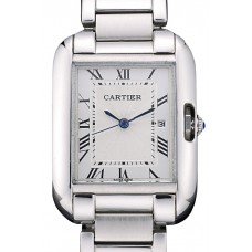 Fake Cartier Tank Anglaise 30mm White Dial Stainless Steel Case And Bracelet