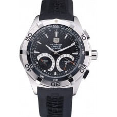 Fake Fashion Tag Heuer Aquaracer Calibre S Black Dial Black Rubber Band 622406