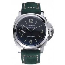 Fake High Quality Panerai Luminor Marina Polished Stainless Steel Bezel Green Leather Bracelet 622310