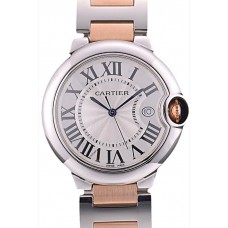Hot Cartier Ballon Bleu 38mm White Dial Stainless Steel Case Two Tone Rose Gold Bracelet