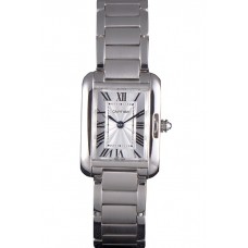 Imitation Cartier Tank Anglaise 23mm Silver Dial Stainless Steel Case And Bracelet