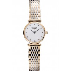 Imitation Longines La Grande Classique Two Tone Band White Dial Diamond Markers Femme 622102