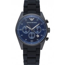Imitation Luxury Emporio Armani Sportivo Chronograph Blue Dial Ion-plated Case Black Bracelet 622347