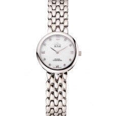 Imitation Omega De Ville Prestige No Date White Dial With Diamonds Stainless Steel Case And Bracelet