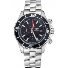 Imitation Top Breitling Superocean Chronograph II Black Dial Stainless Steel Bracelet 622428