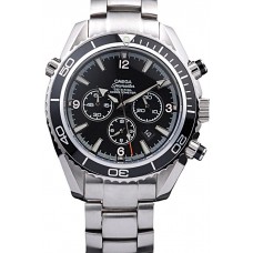 Knockoff Hot Omega Seamaster Planet Osean Co-axial Chronograph Black Case Black Dial