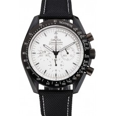 Knockoff Omega Speedmaster Professional Apollo 13 Silver Snoopy Award White Dial Black Case Black Nylon Strap