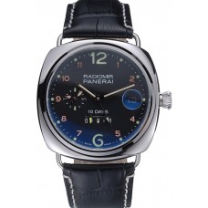 Panerai Radiomir Stainless Steel Bezel Black Leather Bracelet 622325
