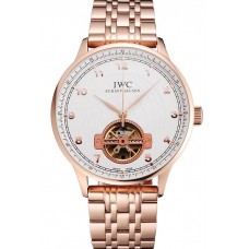 Replica AAA IWC Portugieser Tourbillon White Dial Rose Gold Numerals Rose Gold Case And Bracelet