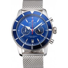 Replica Breitling Superocean Heritage Chronographe 44 Blue Dial And Bezel Stainless Steel Case And Bracelet