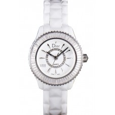 Replica Dior VIII Baguette Cut White Diamonds with Diamond Encrusted Dial cd06 621359
