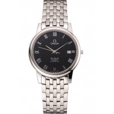 Replica Omega DeVille Stainless Steel Bracelet Black Dial 621685
