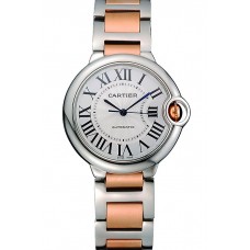 Swiss Cartier Ballon Bleu 36mm Silver Dial Stainless Steel Case Two Tone Rose Gold Bracelet 622876