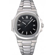 Top Patek Philippe Nautilus Black Dial Stainless Steel Case 622719