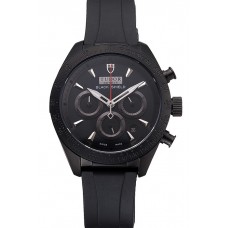 Tudor Fastrider Black Shield Black Dial Silver Markings Black Case Black Rubber Strap